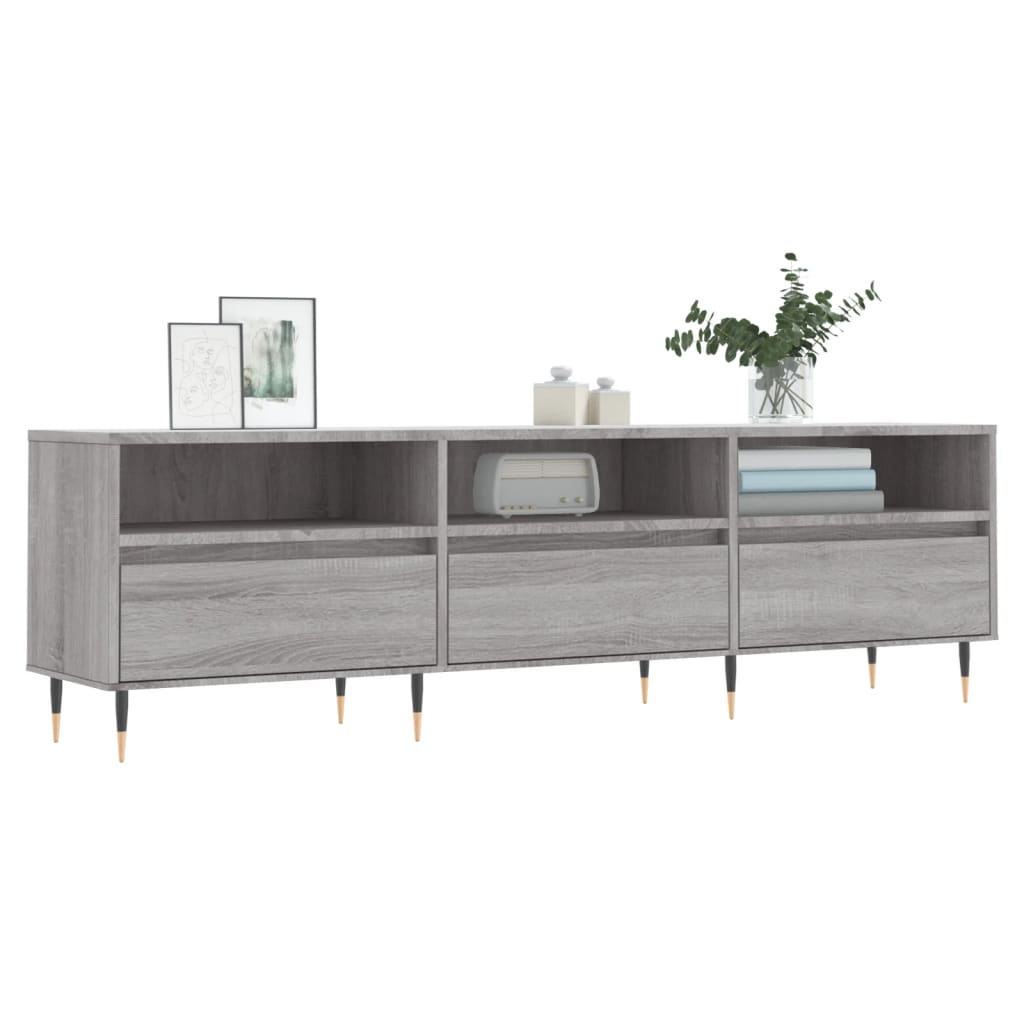 Comodă TV, gri sonoma, 150x30x44,5 cm, lemn prelucrat GartenMobel Dekor