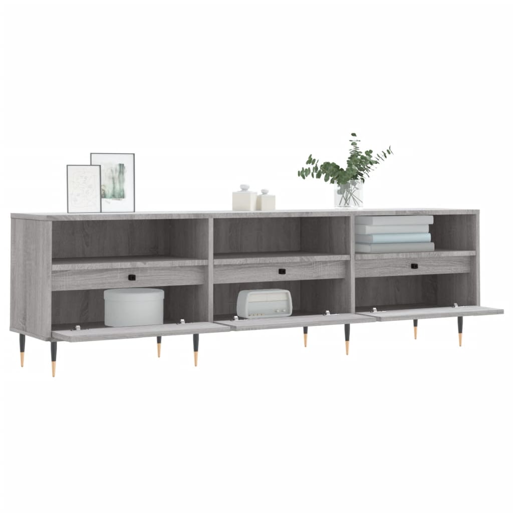 Comodă TV, gri sonoma, 150x30x44,5 cm, lemn prelucrat GartenMobel Dekor