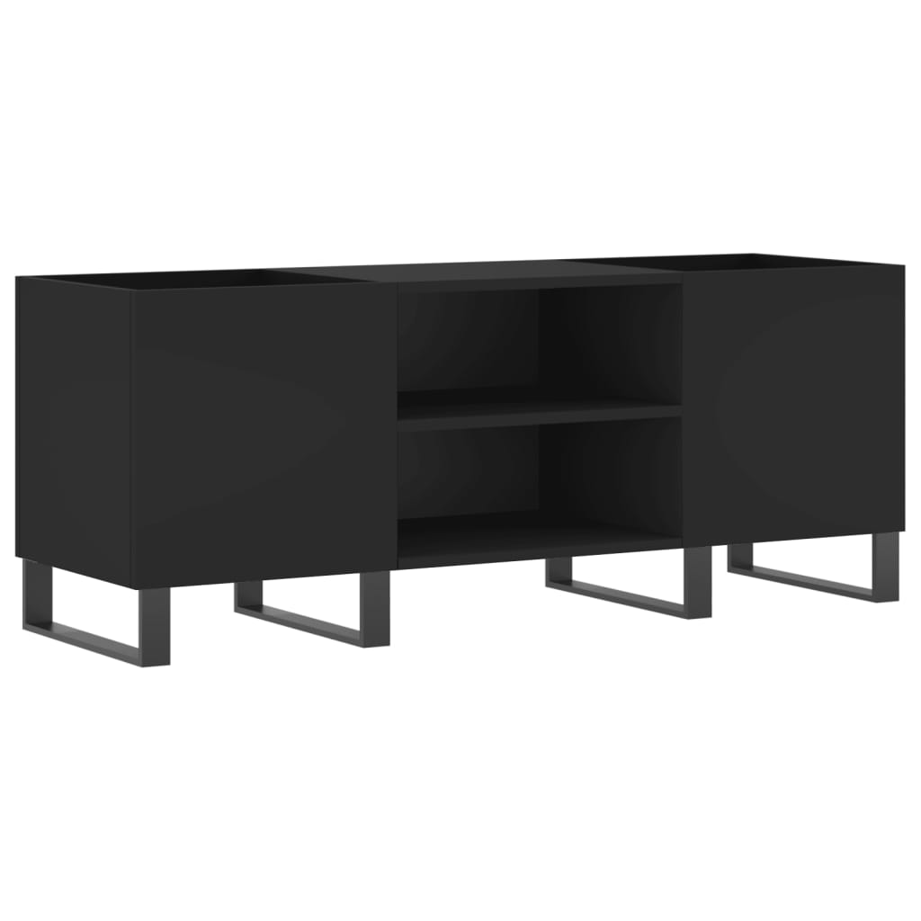 Comodă discuri, negru, 121x38x48 cm, lemn prelucrat GartenMobel Dekor