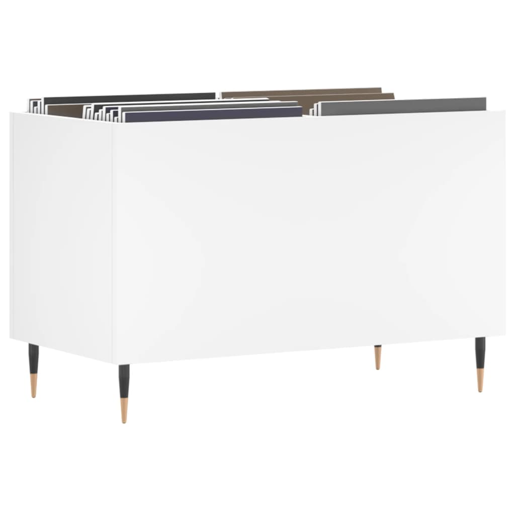 Dulap de discuri, alb, 74,5x38x48 cm, lemn prelucrat GartenMobel Dekor
