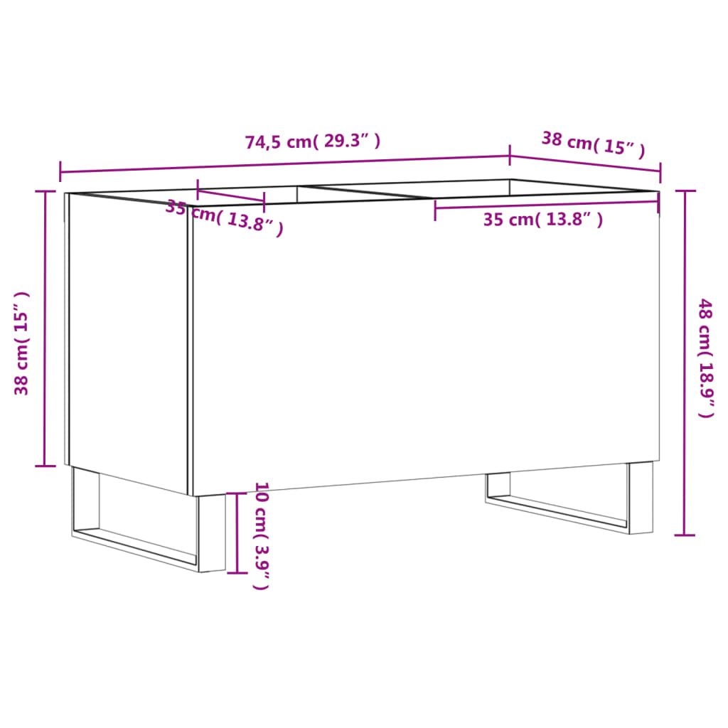 Dulap pentru discuri, negru, 74,5x38x48 cm, lemn prelucrat GartenMobel Dekor