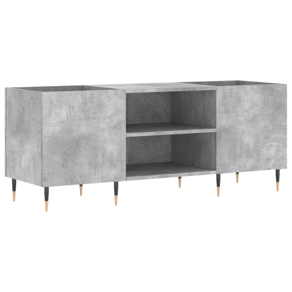 Dulap pentru discuri gri beton, 121x38x48 cm, lemn prelucrat GartenMobel Dekor