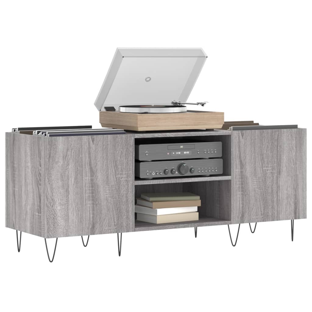Dulap pentru discuri gri sonoma, 121x38x48 cm, lemn prelucrat GartenMobel Dekor
