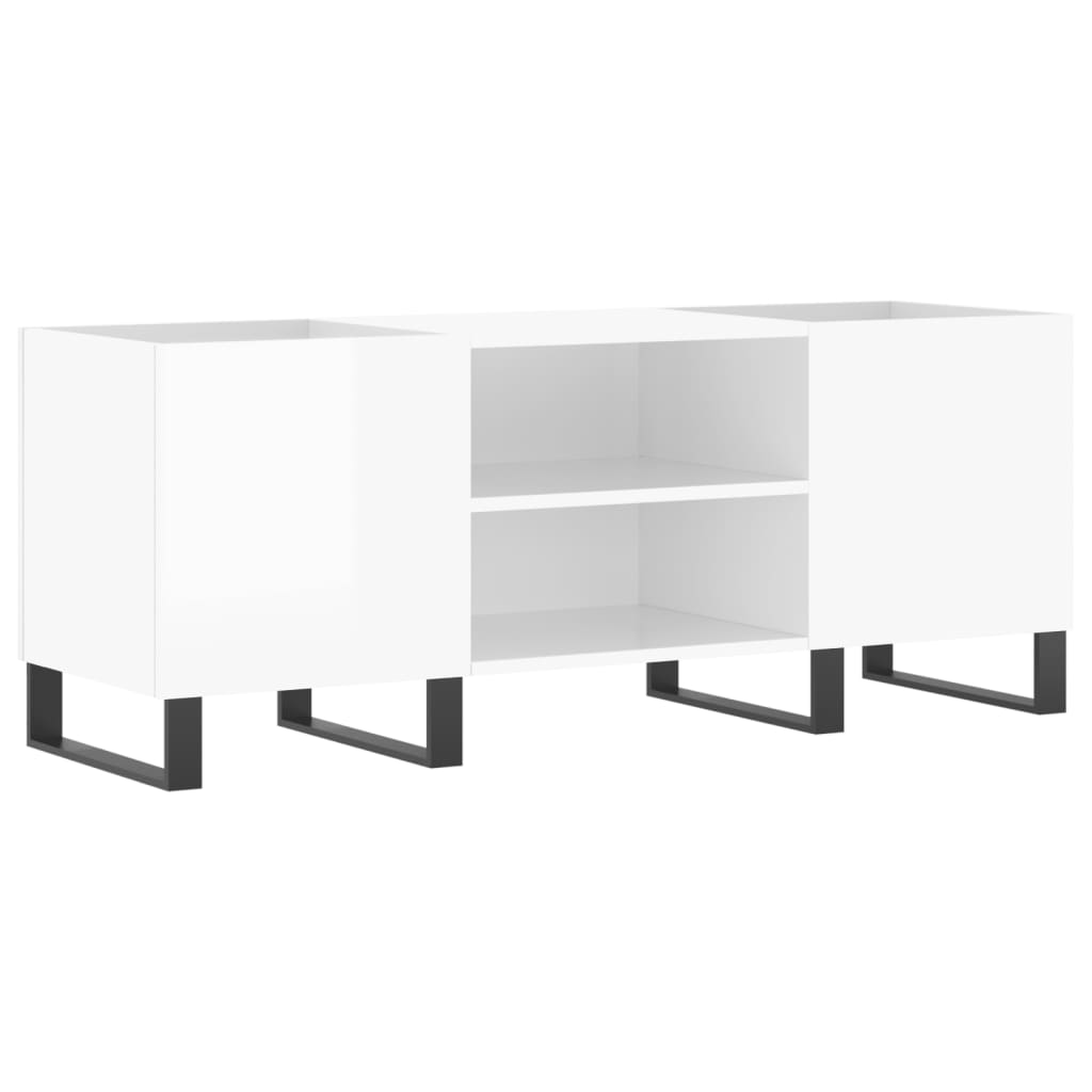 Dulapuri pentru discuri alb lucios 121x38x48 cm, lemn prelucrat GartenMobel Dekor