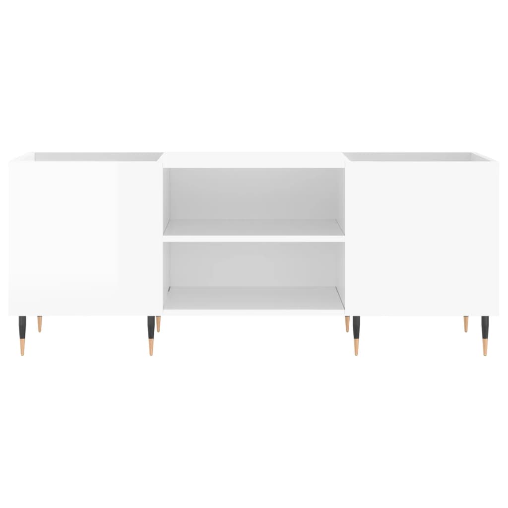 Dulapuri pentru discuri alb lucios 121x38x48 cm, lemn prelucrat GartenMobel Dekor