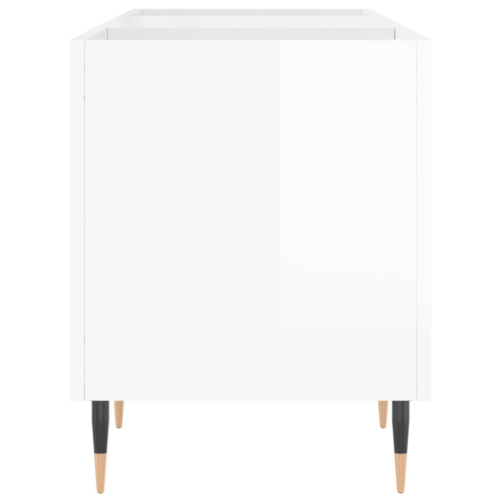 Dulapuri pentru discuri alb lucios 121x38x48 cm, lemn prelucrat GartenMobel Dekor