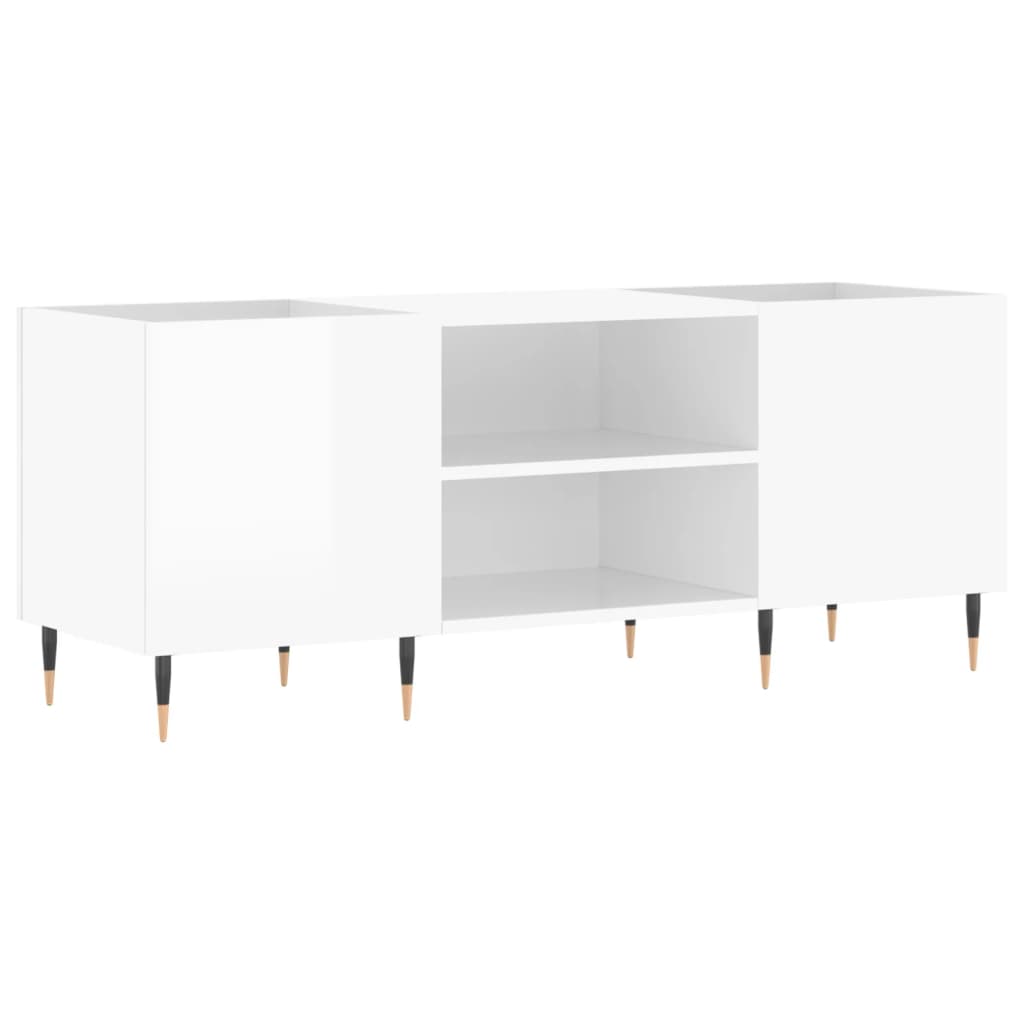 Dulapuri pentru discuri alb lucios 121x38x48 cm, lemn prelucrat GartenMobel Dekor