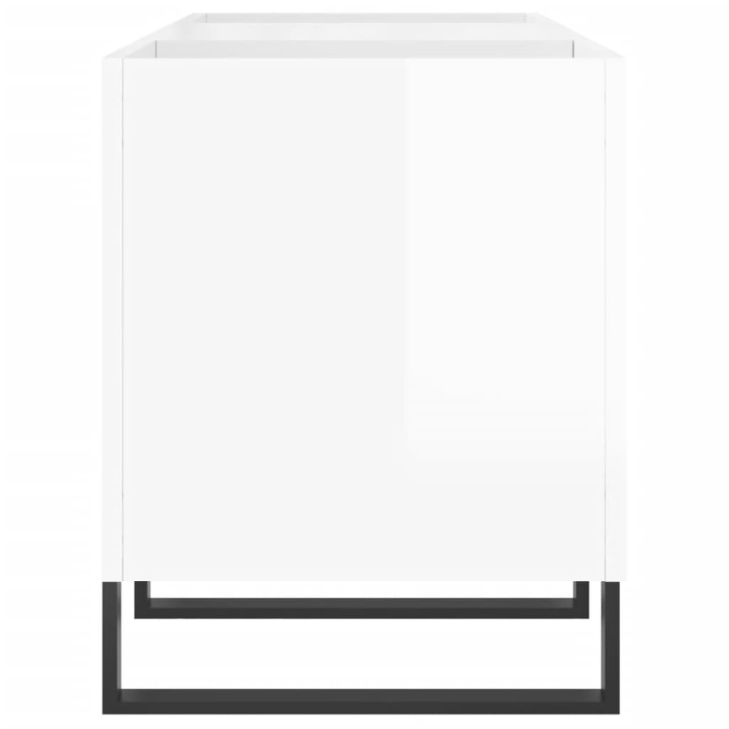 Dulapuri pentru discuri alb lucios 121x38x48 cm, lemn prelucrat GartenMobel Dekor