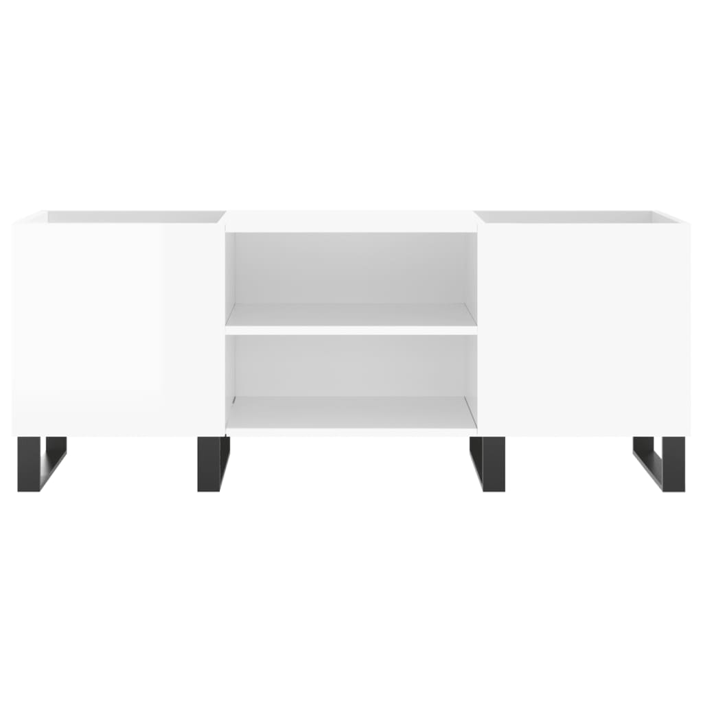 Dulapuri pentru discuri alb lucios 121x38x48 cm, lemn prelucrat GartenMobel Dekor