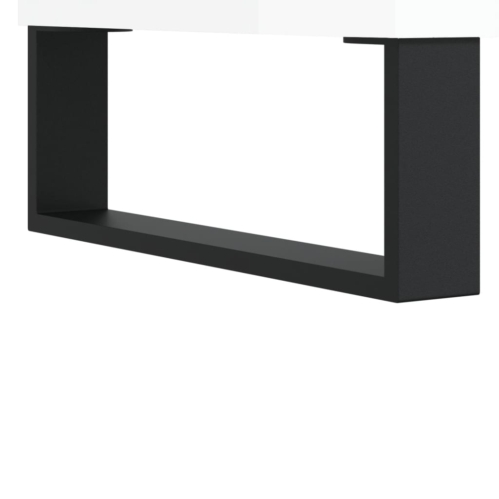 Dulapuri pentru discuri alb lucios 121x38x48 cm, lemn prelucrat GartenMobel Dekor