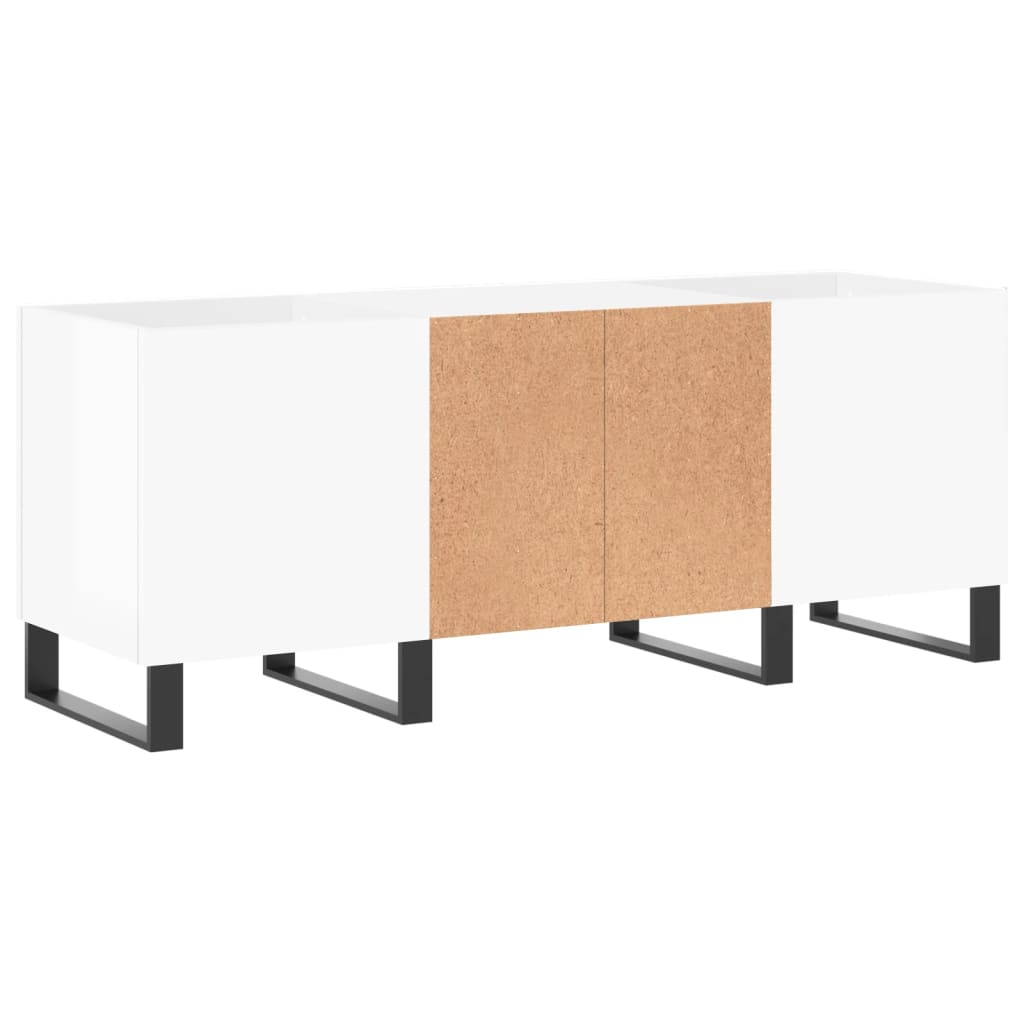 Dulapuri pentru discuri alb lucios 121x38x48 cm, lemn prelucrat GartenMobel Dekor