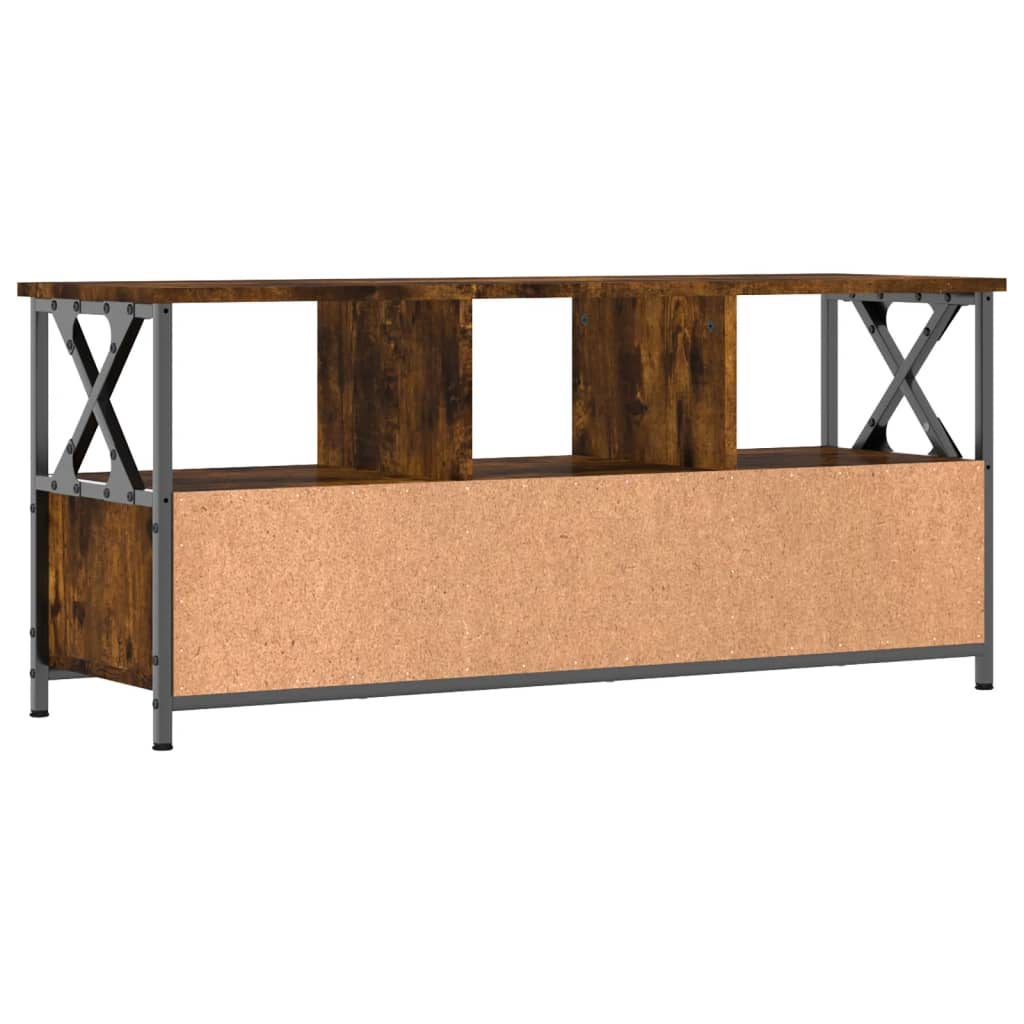 Comodă TV, stejar afumat, 102x33x45 cm, lemn prelucrat & fier GartenMobel Dekor