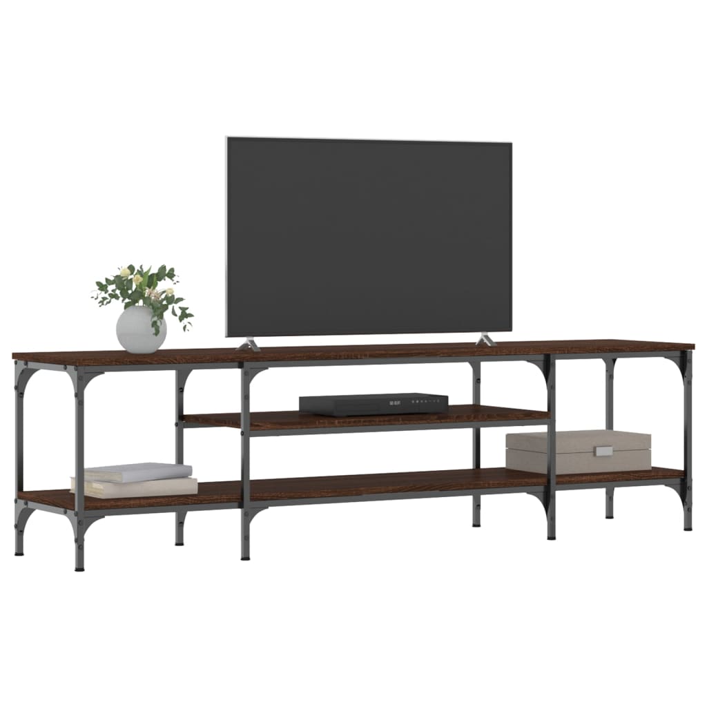 Comodă TV, stejar maro, 161x35x45 cm, lemn prelucrat & fier GartenMobel Dekor