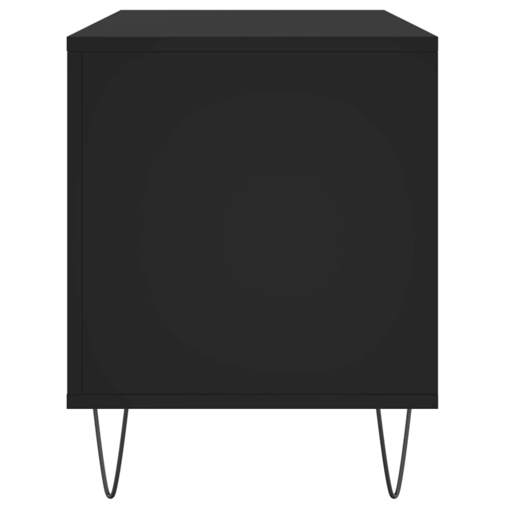 Comodă discuri, negru, 100x38x48 cm, lemn prelucrat GartenMobel Dekor