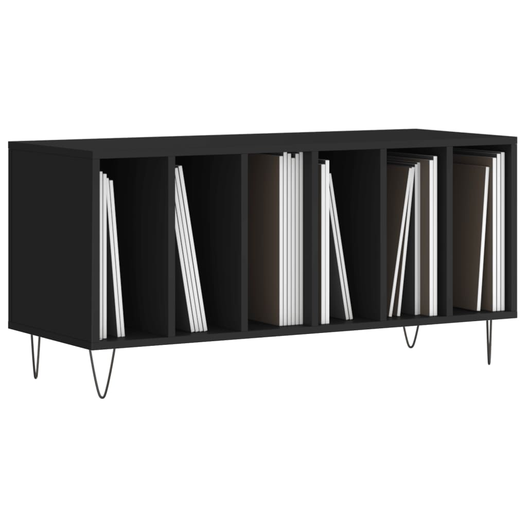 Comodă discuri, negru, 100x38x48 cm, lemn prelucrat GartenMobel Dekor