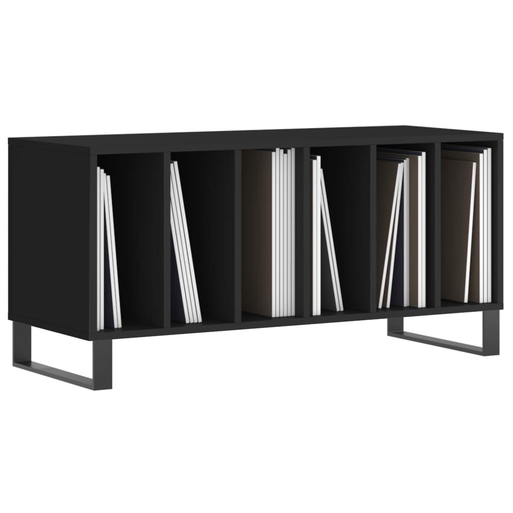 Comodă discuri, negru, 100x38x48 cm, lemn prelucrat GartenMobel Dekor