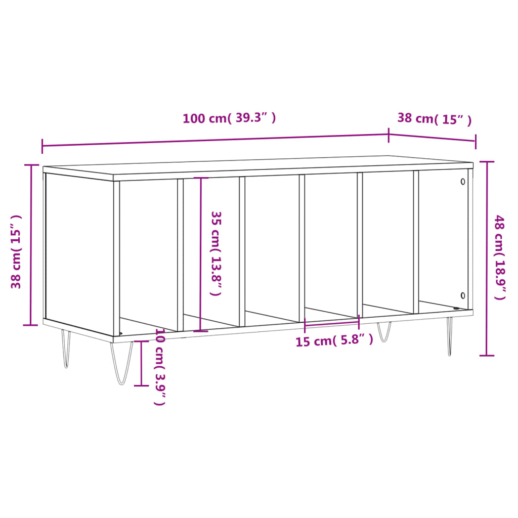 Dulapuri pentru discuri alb lucios 100x38x48 cm, lemn prelucrat GartenMobel Dekor