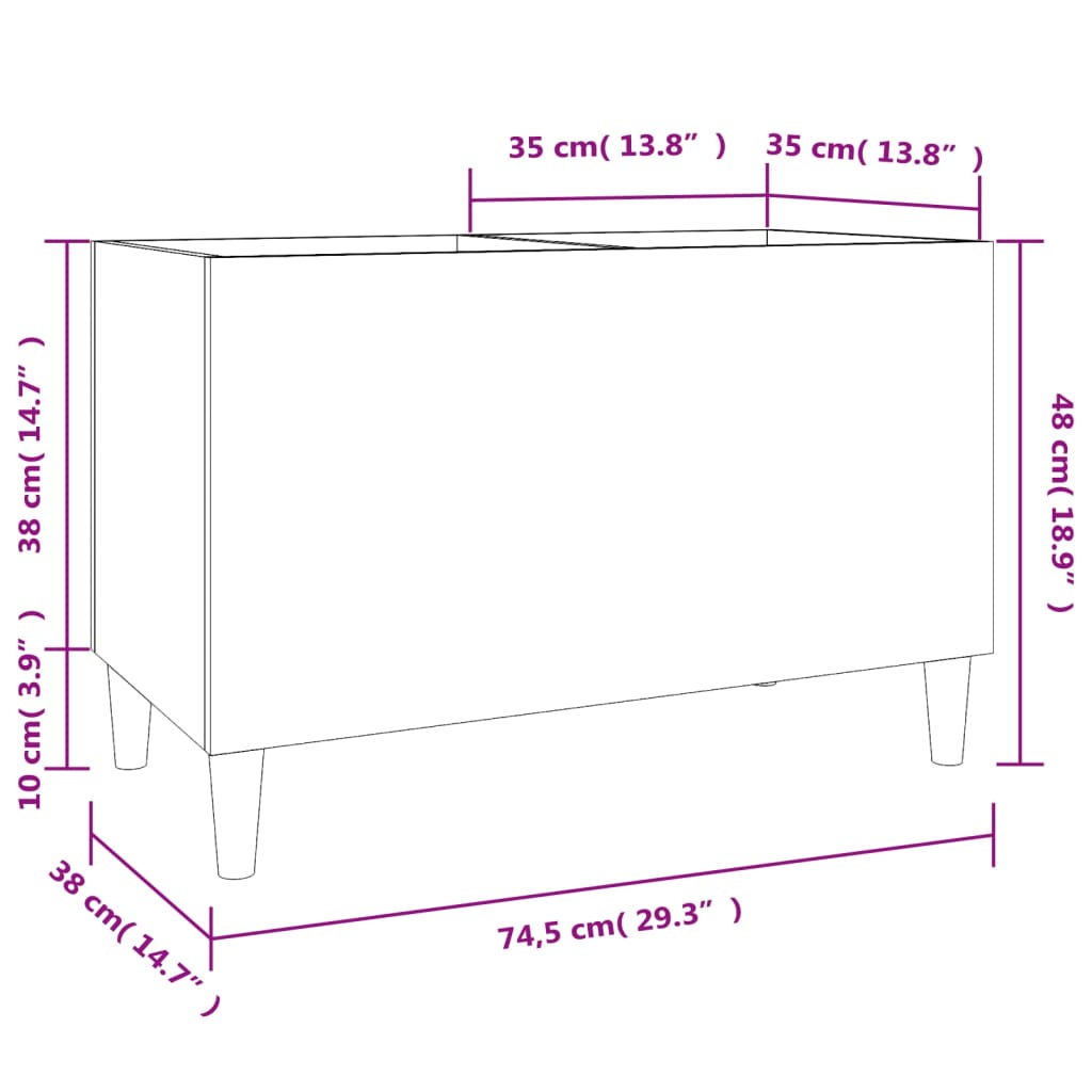 Dulap pentru discuri, gri beton, 74,5x38x48 cm, lemn prelucrat GartenMobel Dekor
