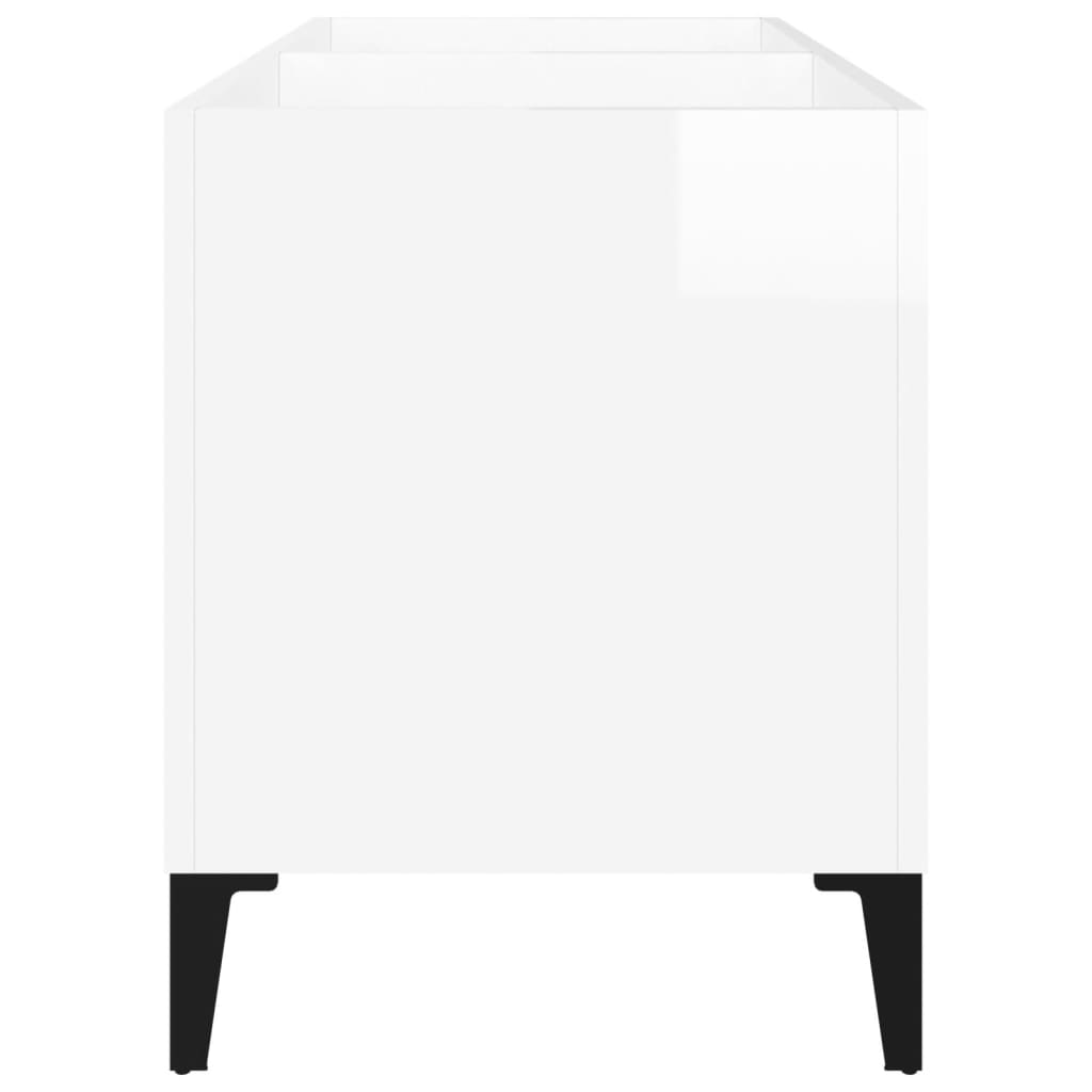 Dulap pt discuri, alb extralucios 74,5x38x48 cm lemn prelucrat GartenMobel Dekor