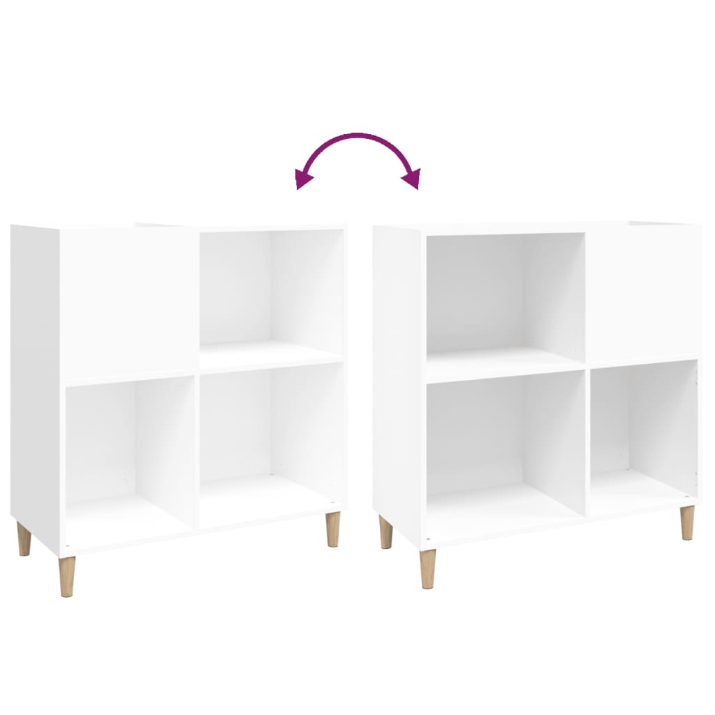 Dulap pentru discuri, alb, 84,5x38x89 cm, lemn compozit GartenMobel Dekor
