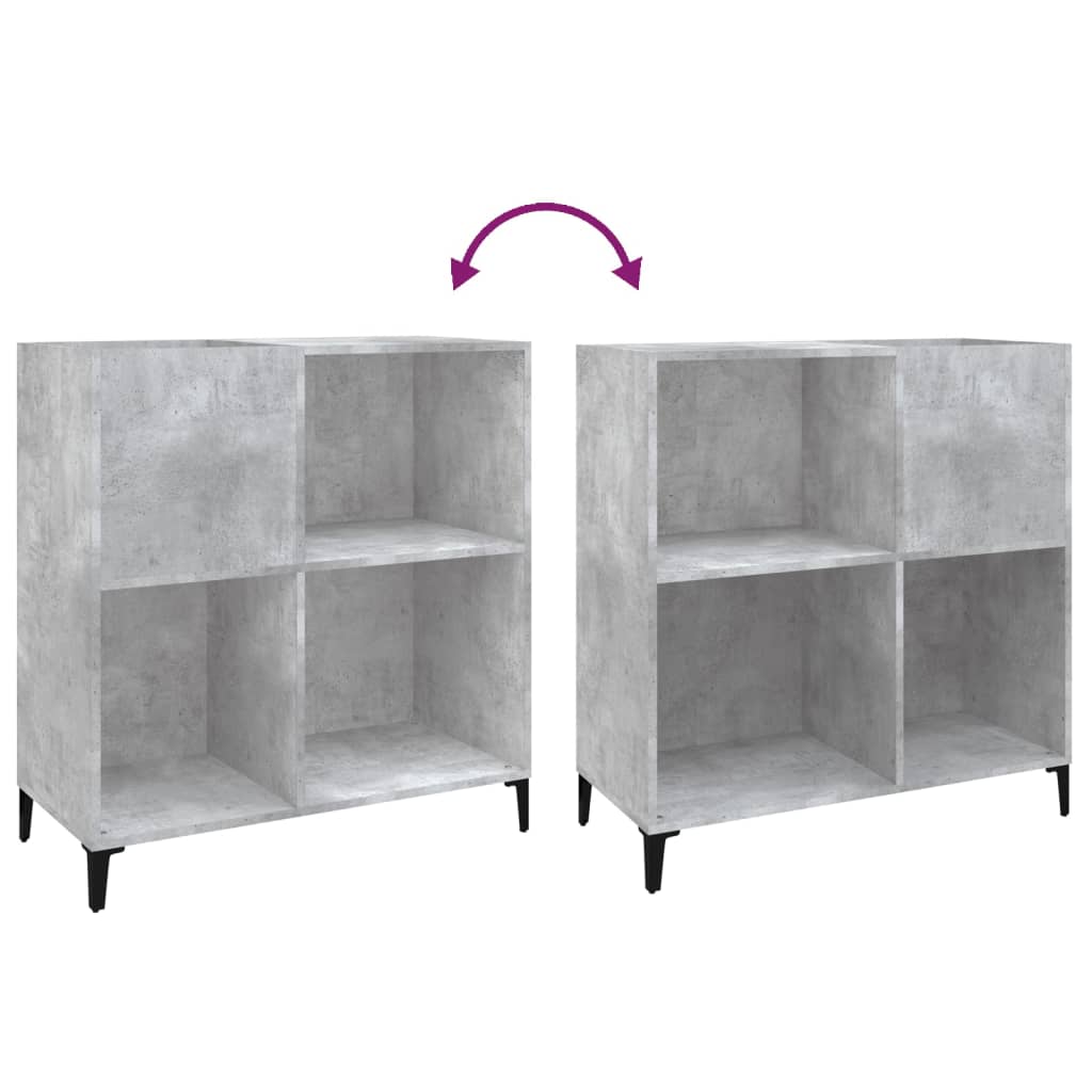 Dulap pentru discuri gri beton 84,5x38x89 cm lemn compozit GartenMobel Dekor