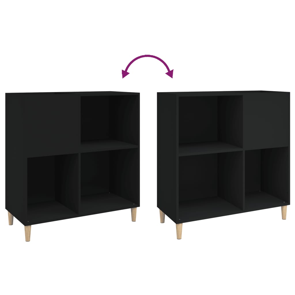 Dulap pentru discuri negru 84,5x38x89 cm lemn compozit GartenMobel Dekor