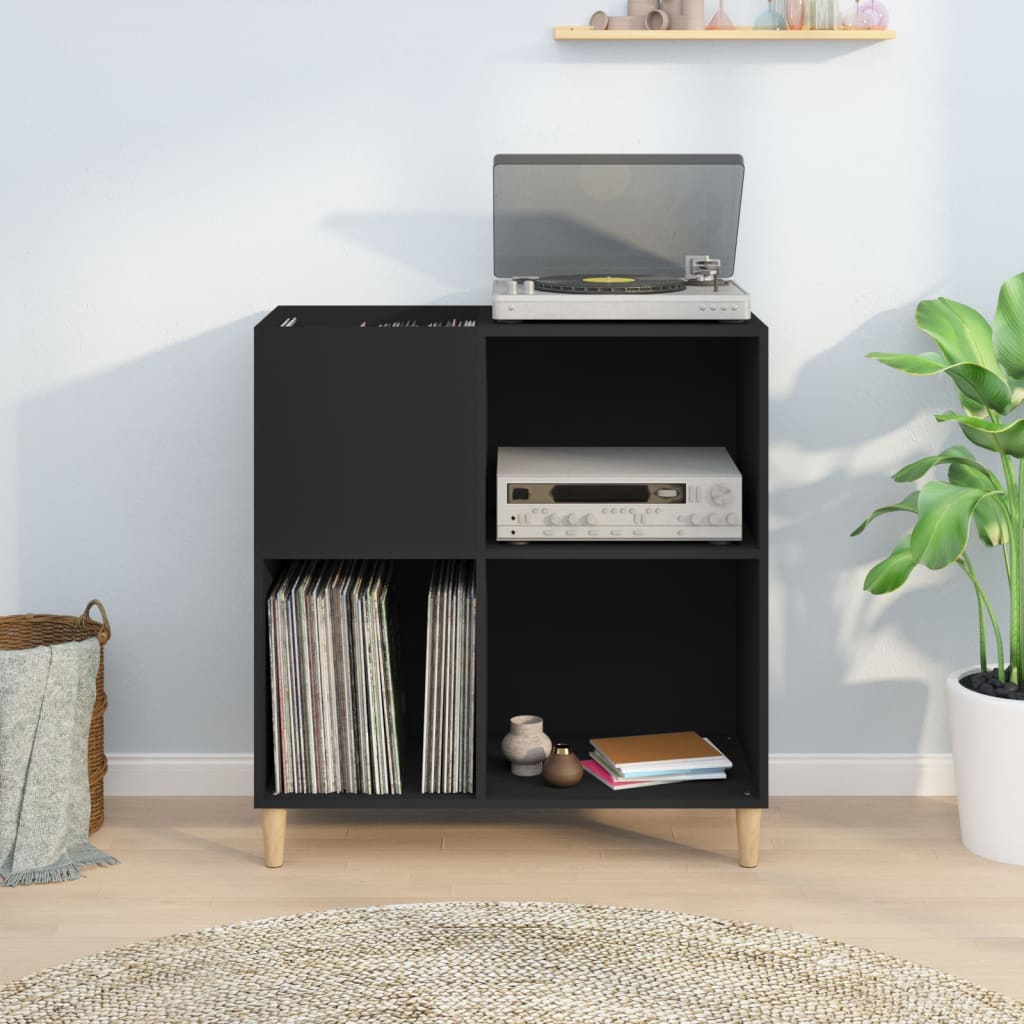Dulap pentru discuri negru 84,5x38x89 cm lemn compozit GartenMobel Dekor