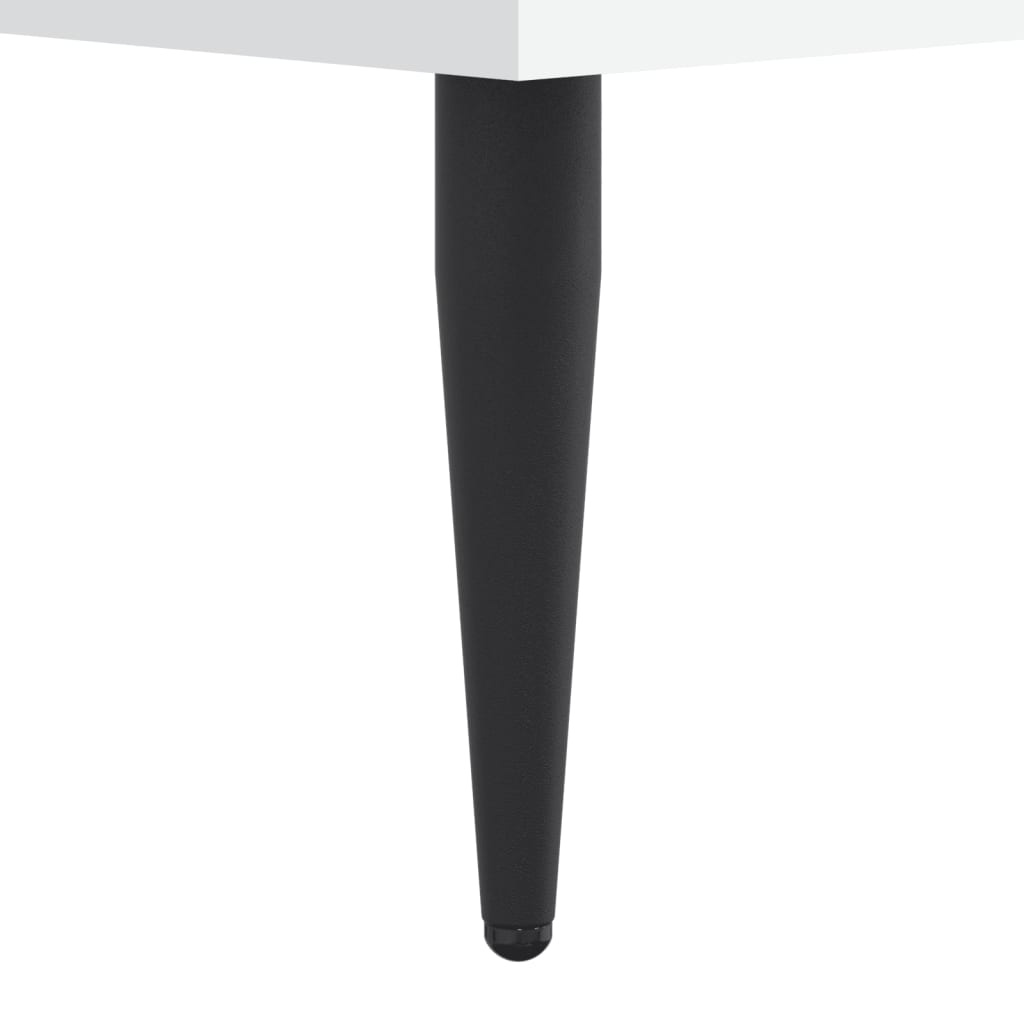 Cadru de pat, alb extralucios, 100x200 cm, lemn prelucrat GartenMobel Dekor