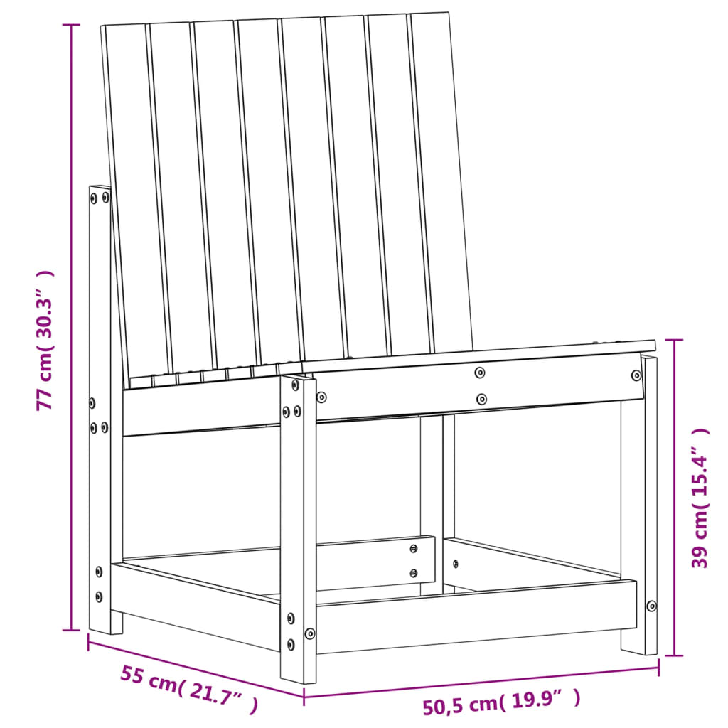 Set mobilier de grădină, 3 piese, alb, lemn masiv de pin GartenMobel Dekor