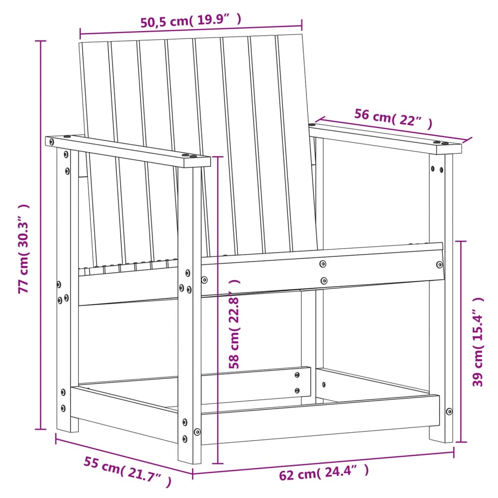 Set mobilier de grădină, 3 piese, lemn masiv douglas GartenMobel Dekor