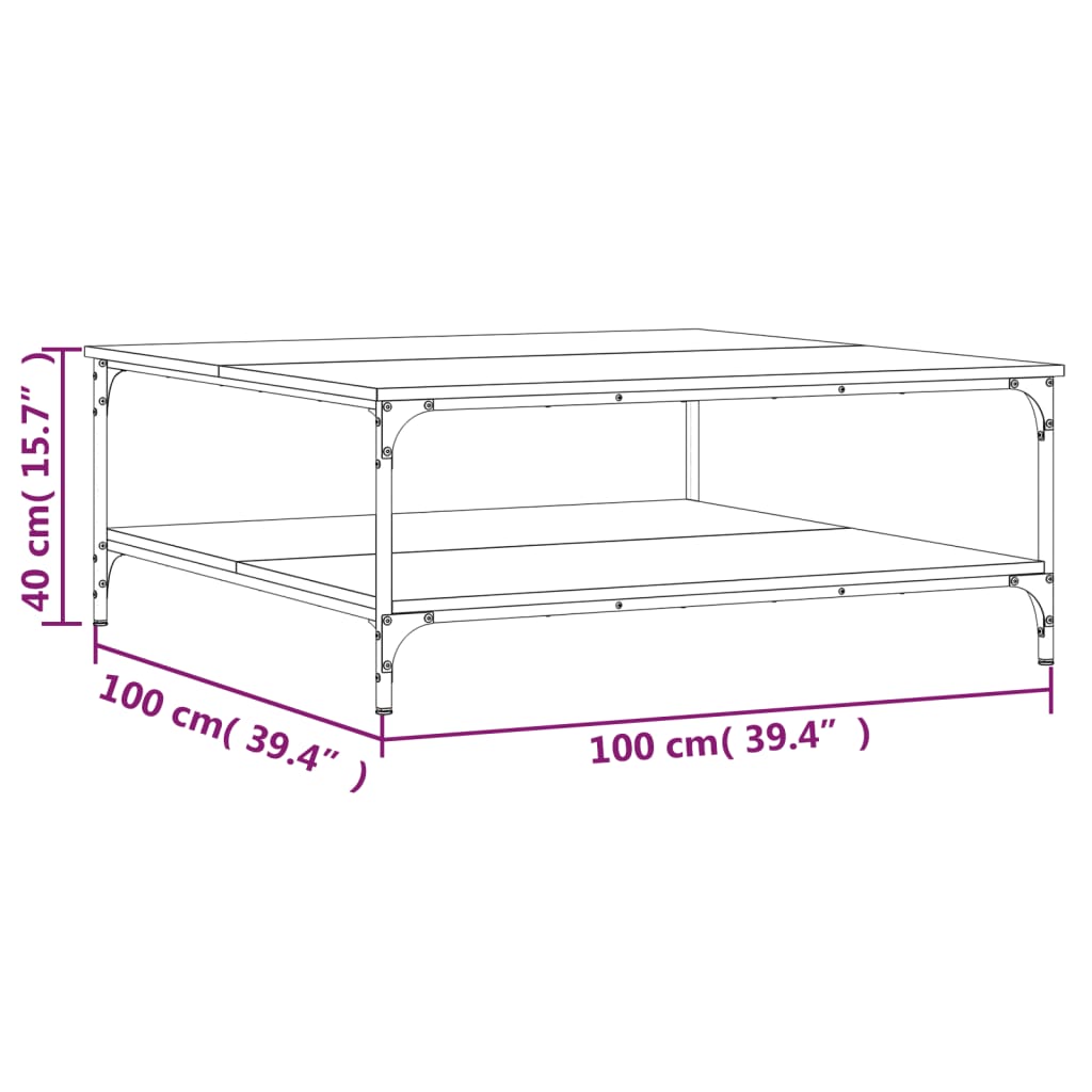 Măsuță de cafea stejar sonoma 100x100x40 cm lemn prelucrat GartenMobel Dekor