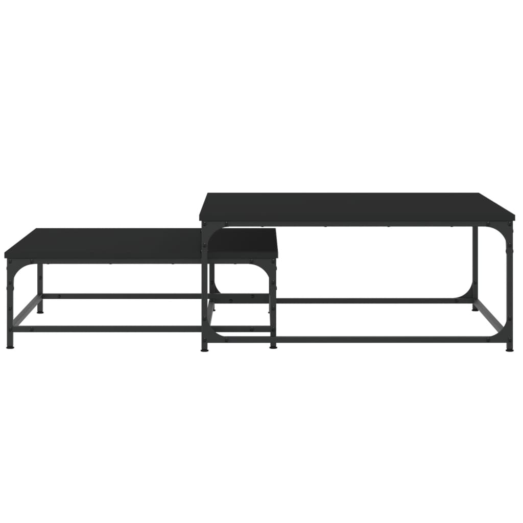 Mese suprapuse de cafea, 2 buc, negru, lemn prelucrat GartenMobel Dekor