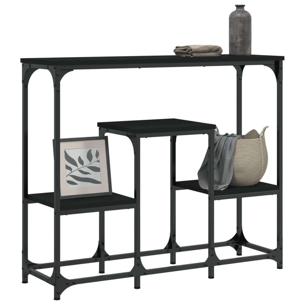 Măsuță consolă, negru, 89,5x28x76 cm, lemn prelucrat GartenMobel Dekor