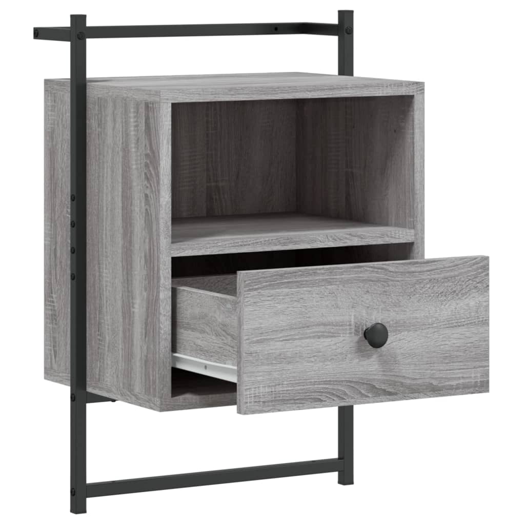 Noptiere de perete, 2 buc., gri sonoma, 40x30x61 cm, lemn GartenMobel Dekor