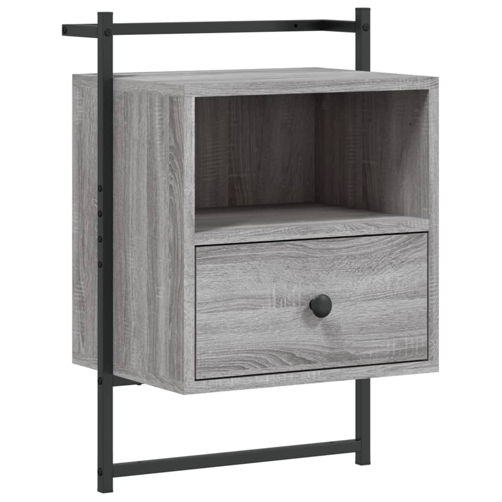 Noptiere de perete, 2 buc., gri sonoma, 40x30x61 cm, lemn GartenMobel Dekor