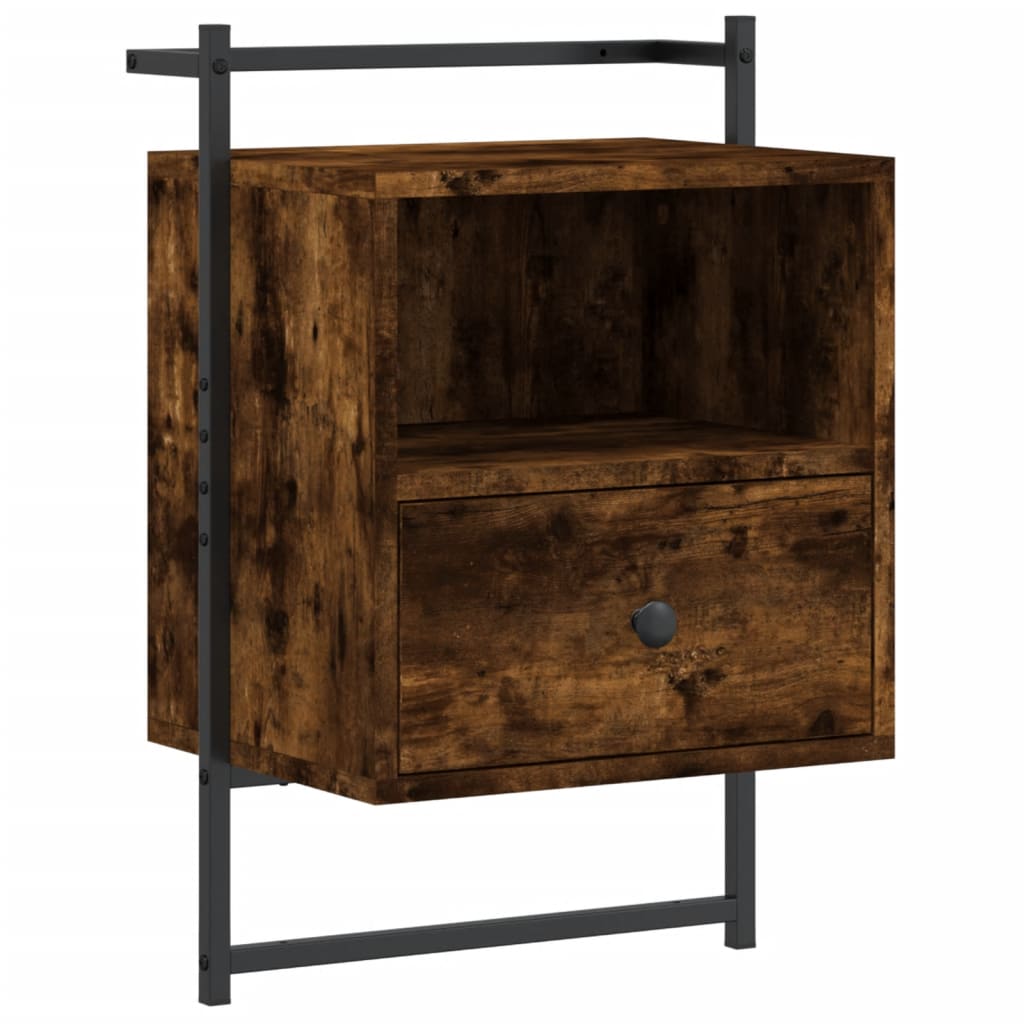 Noptiere de perete, 2 buc., stejar fumuriu, 40x30x61 cm, lemn GartenMobel Dekor