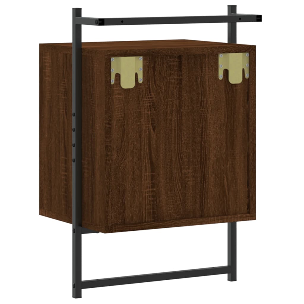 Noptiere de perete, 2 buc., stejar maro, 40x30x61 cm, lemn GartenMobel Dekor