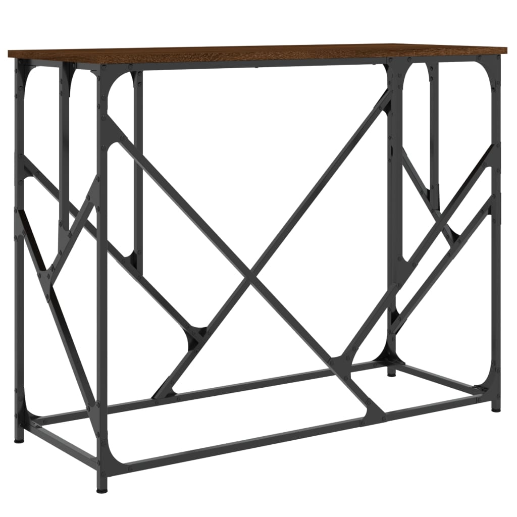 Măsuță consolă, stejar maro, 100x40x80 cm, lemn prelucrat GartenMobel Dekor