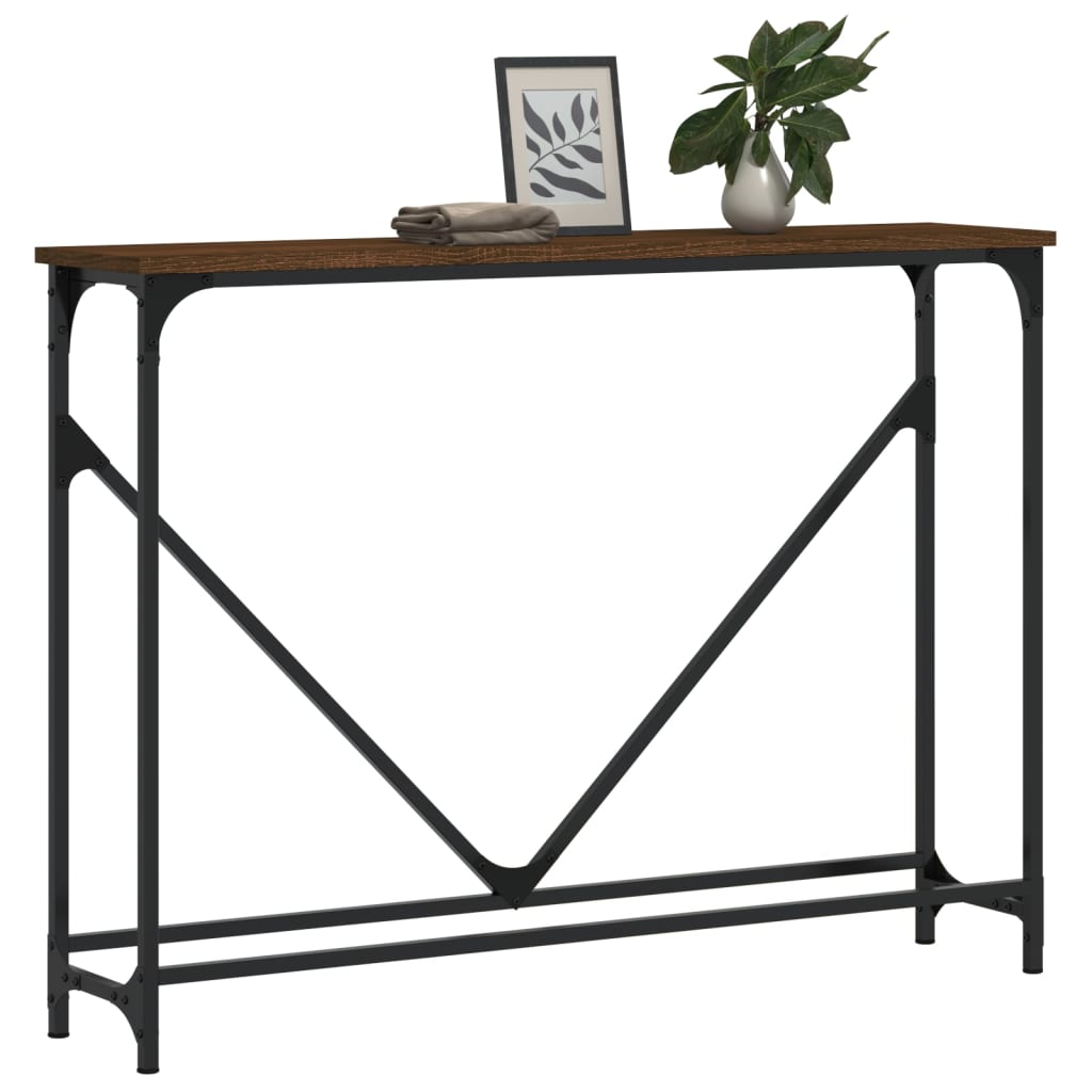 Măsuță consolă, stejar maro, 102x22,5x75 cm, lemn prelucrat GartenMobel Dekor