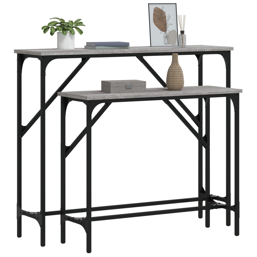Măsuțe console, 2 buc., gri sonoma, lemn compozit GartenMobel Dekor