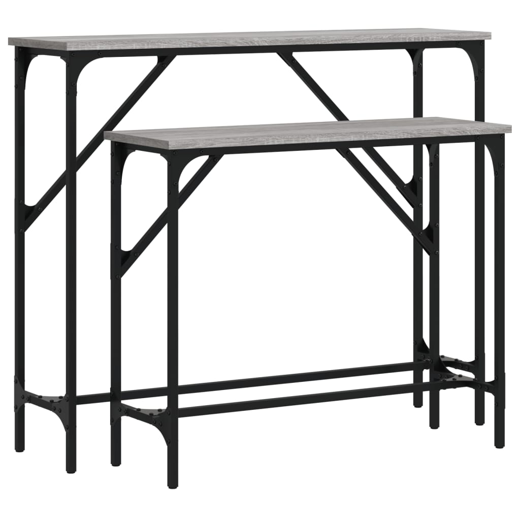 Măsuțe console, 2 buc., gri sonoma, lemn compozit GartenMobel Dekor