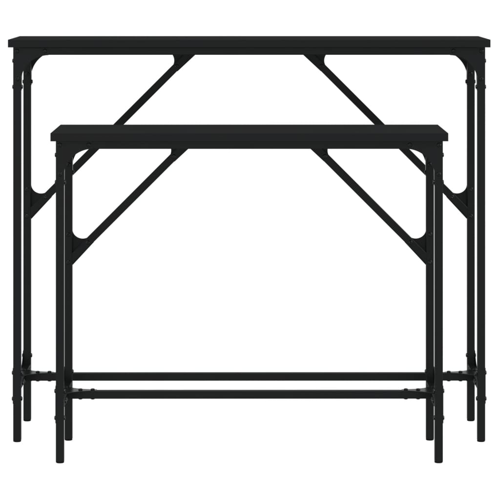 Măsuțe console, 2 buc., negru, lemn compozit GartenMobel Dekor