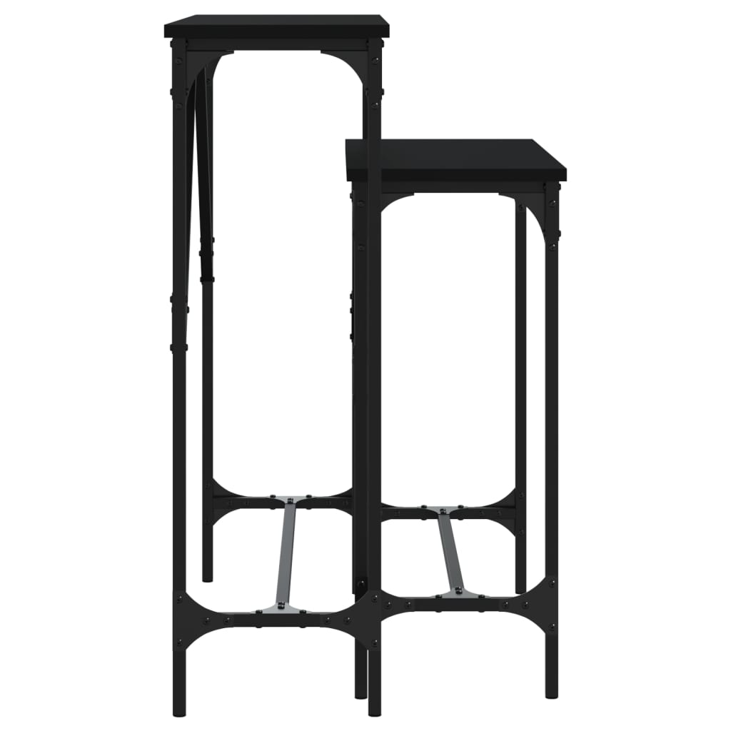 Măsuțe console, 2 buc., negru, lemn compozit GartenMobel Dekor