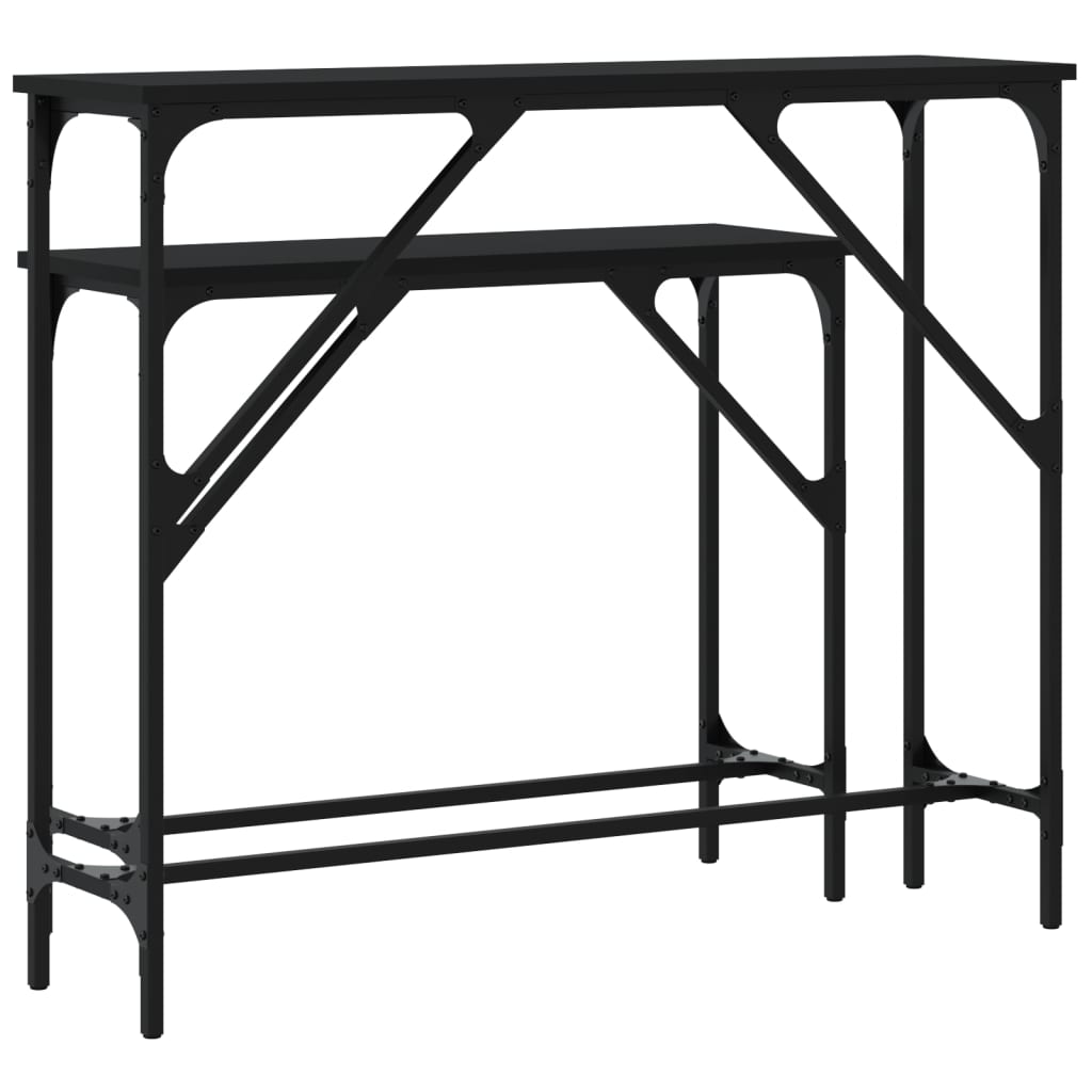 Măsuțe console, 2 buc., negru, lemn compozit GartenMobel Dekor