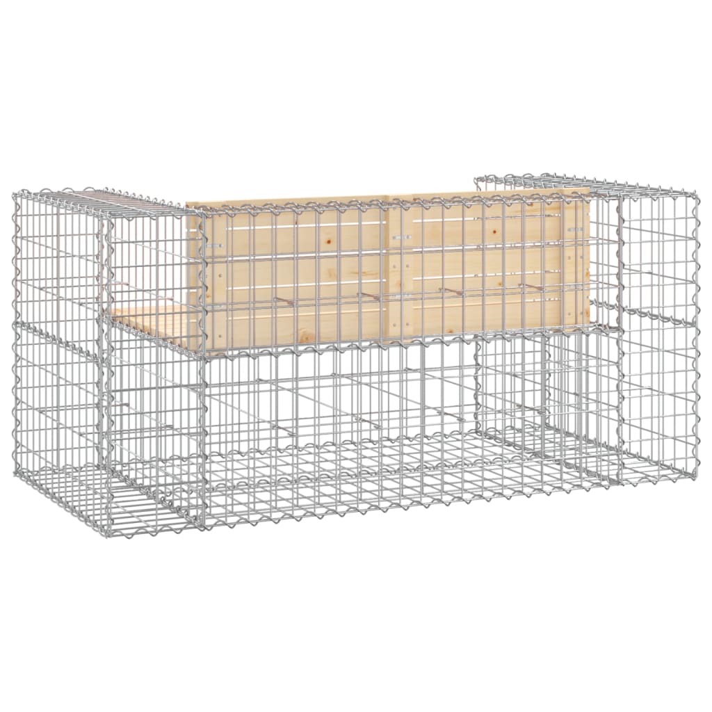Bancă de grădină, design gabion, 143x71x65,5cm, lemn masiv pin GartenMobel Dekor