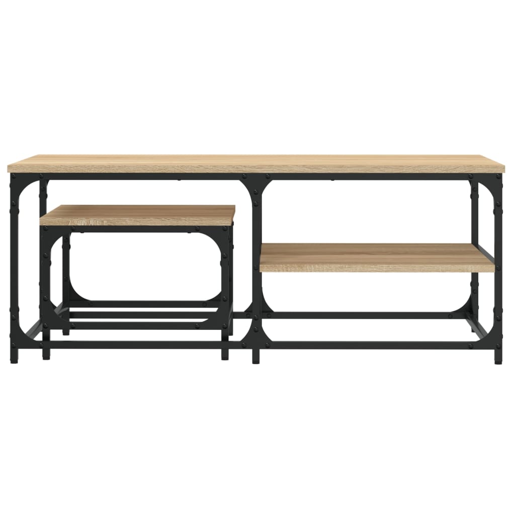 Mese suprapuse de cafea, 2 buc, stejar sonoma, lemn prelucrat GartenMobel Dekor