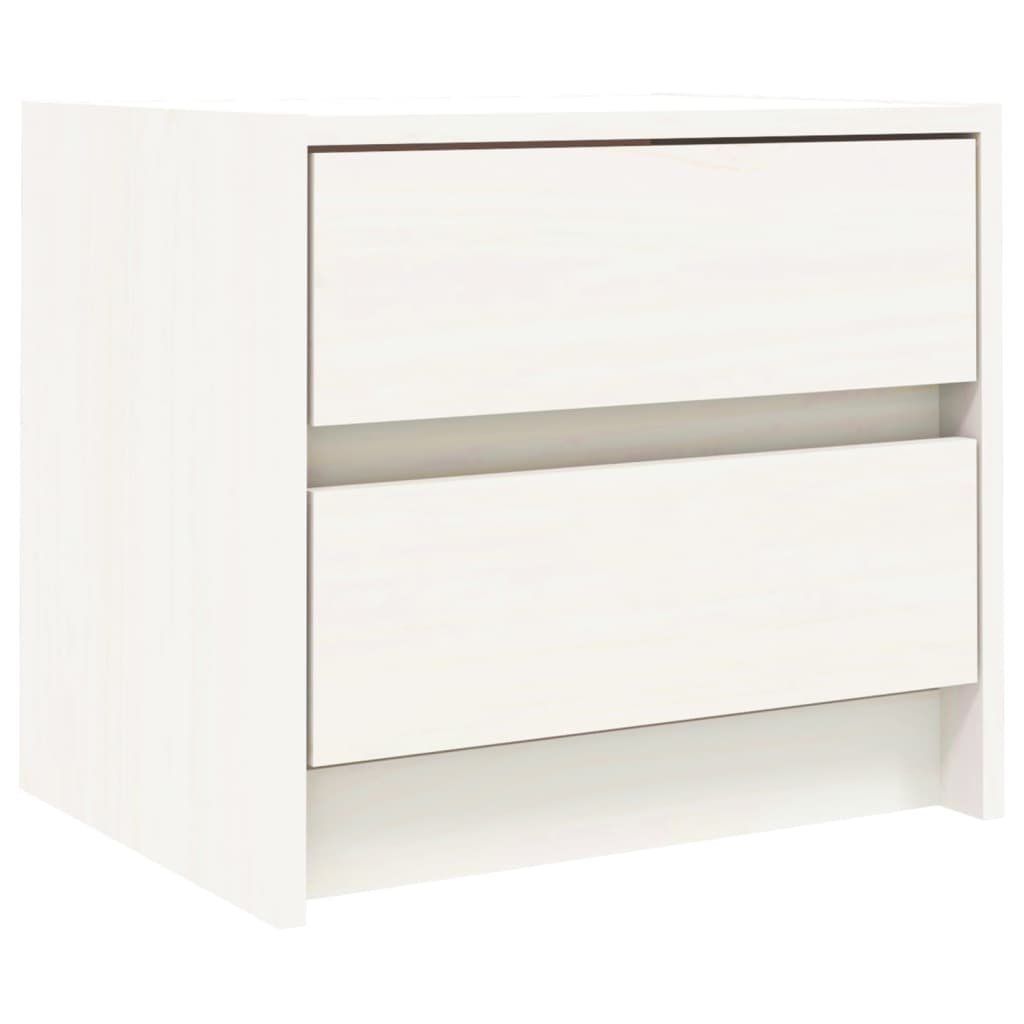 Noptiere, 2 buc., alb, 40x31x35,5 cm, lemn masiv de pin GartenMobel Dekor