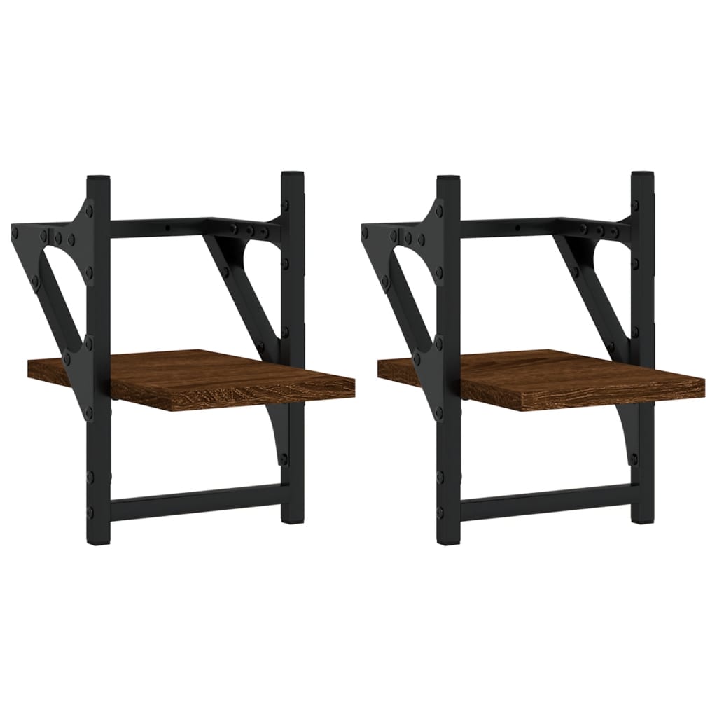 Rafturi de perete cu bare, 2 buc., stejar maro, 20x25x30 cm GartenMobel Dekor