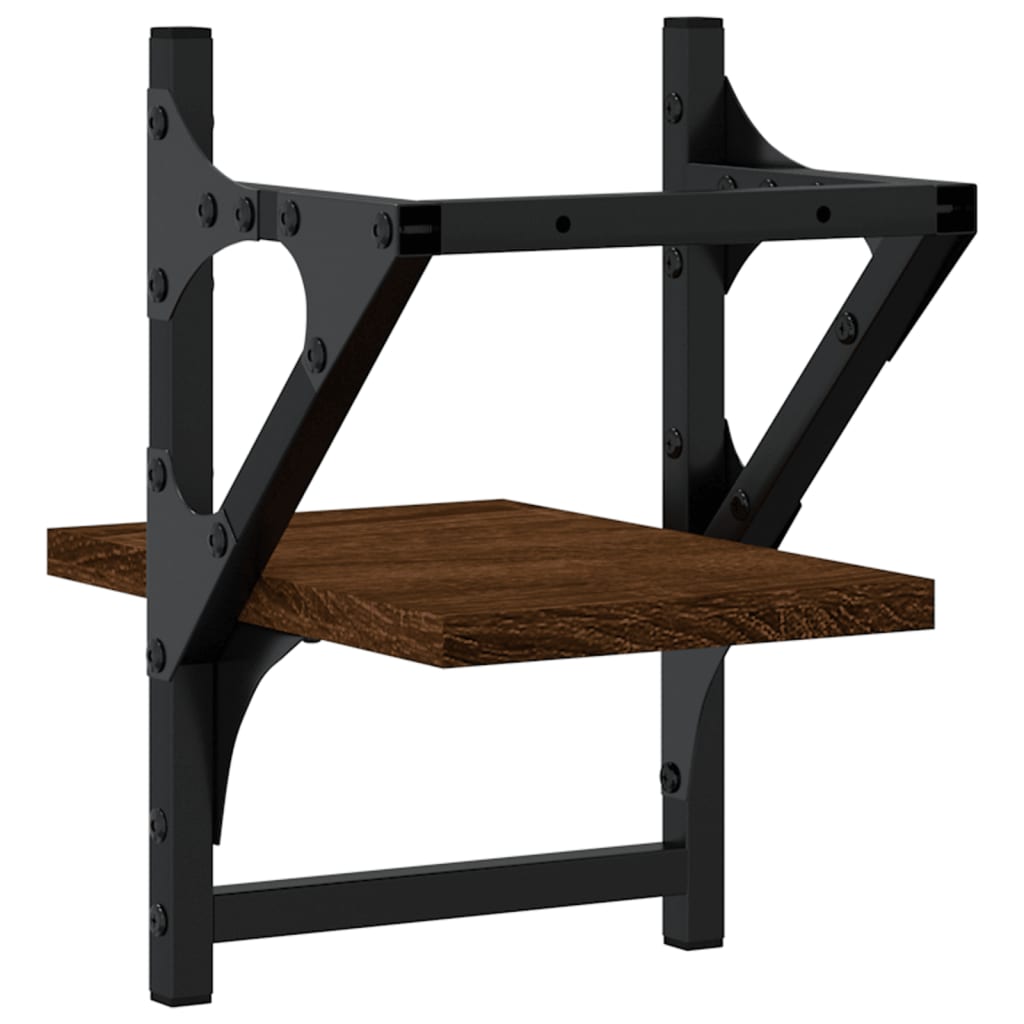 Rafturi de perete cu bare, 2 buc., stejar maro, 20x25x30 cm GartenMobel Dekor