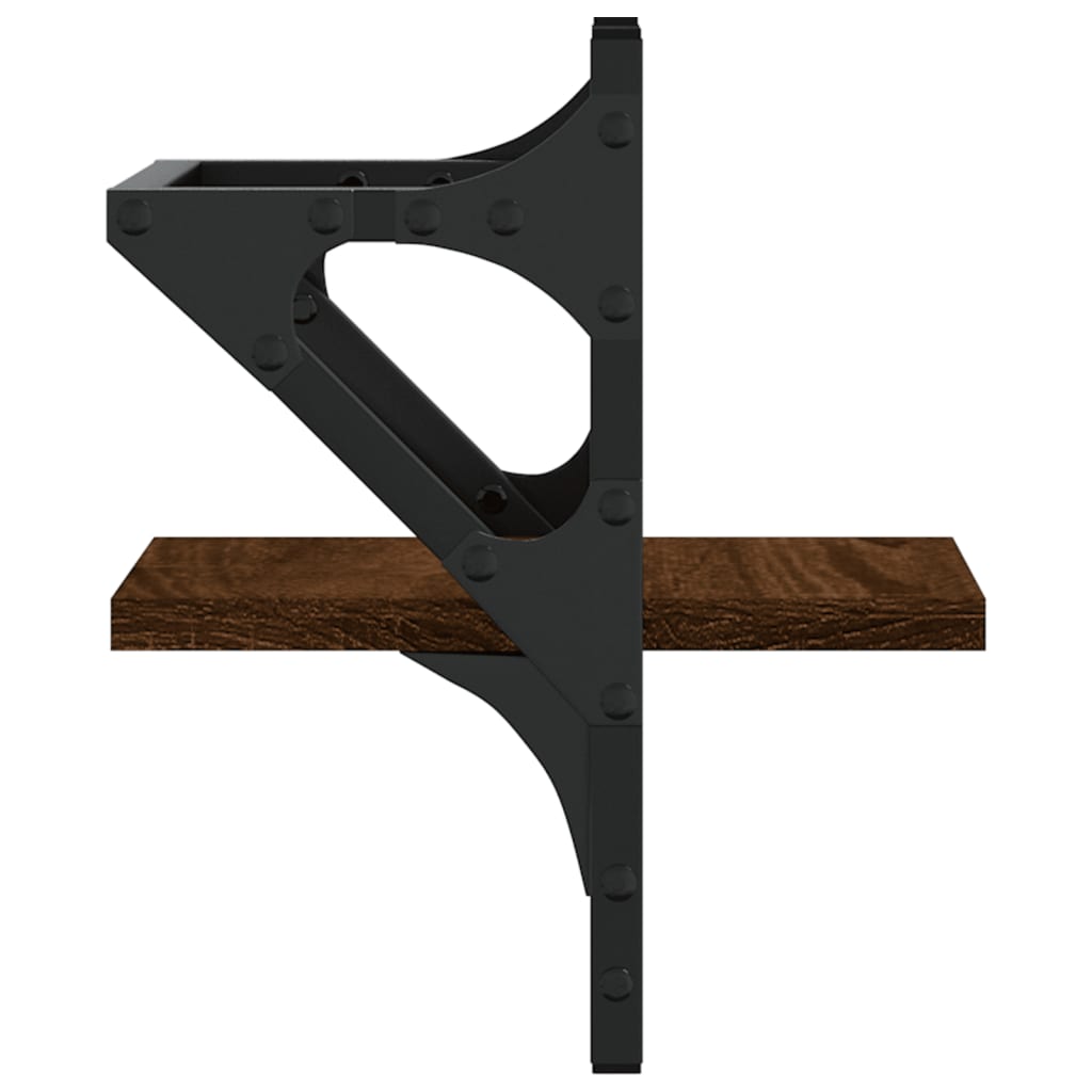 Rafturi de perete cu bare, 2 buc., stejar maro, 20x25x30 cm GartenMobel Dekor